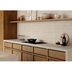 Mosaico enmallado porcelánico efecto piedra Marazzi Pietra di Sicilia Bianco acabado natural 31x31 cm