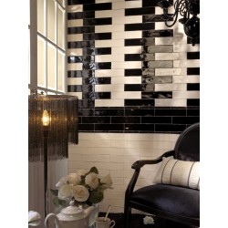 Azulejo Cevica Alaska Negro 7,5x30 brillo