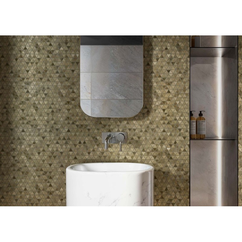 MOSAICO TRIANGLE LUXOR GOLD BRILLO 30,2X30,4