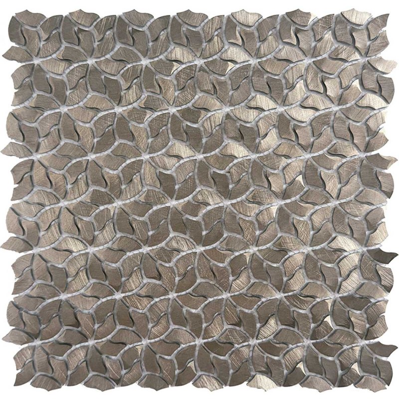 Mosaico flores plata brillo TAU Luxor Argent 29,5x28,4