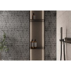 Mosaico flores plata brillo TAU Luxor Argent 29,5x28,4