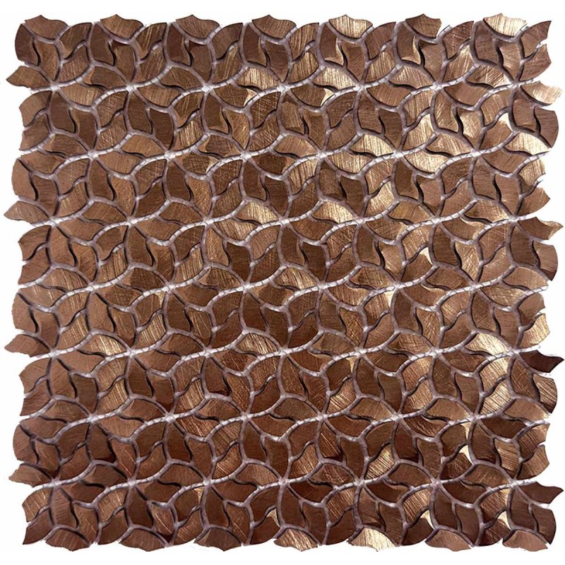 Mosaico flores cobre brillo TAU Luxor Copper 29,5x28,4