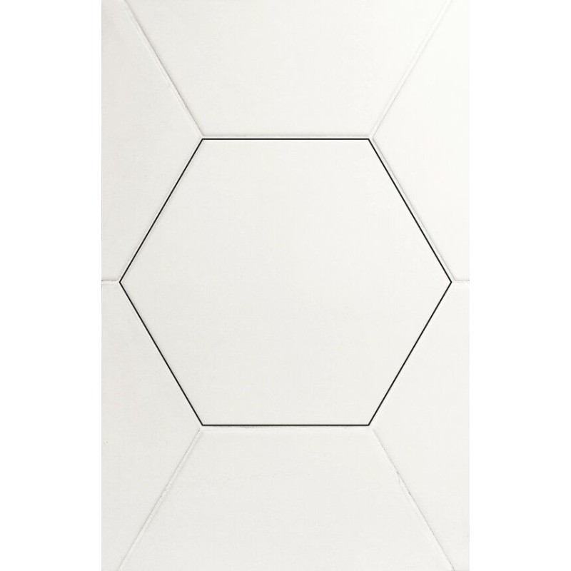 Azulejo Macba Coconut Milk 23x26 hexagonal APE Carmen porcelánico cemento crema contemporáneo PEI V