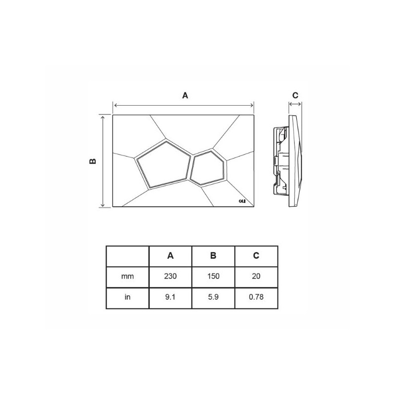 Pulsador OLI Voronoi Arabic Stone | Doble Descarga Mate