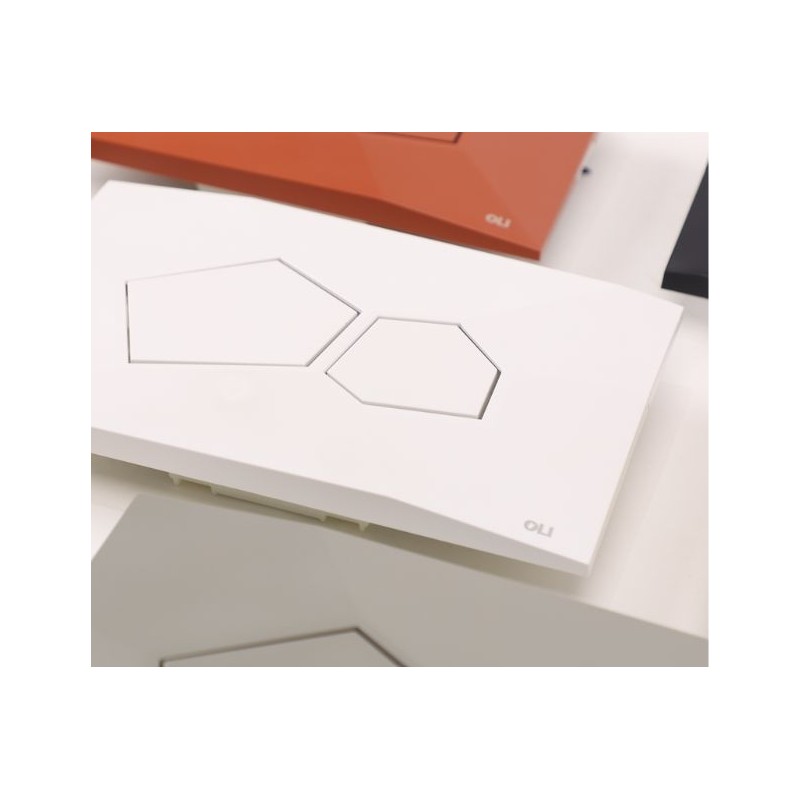 Pulsador OLI Voronoi Pure Glacier | Doble Descarga Mate