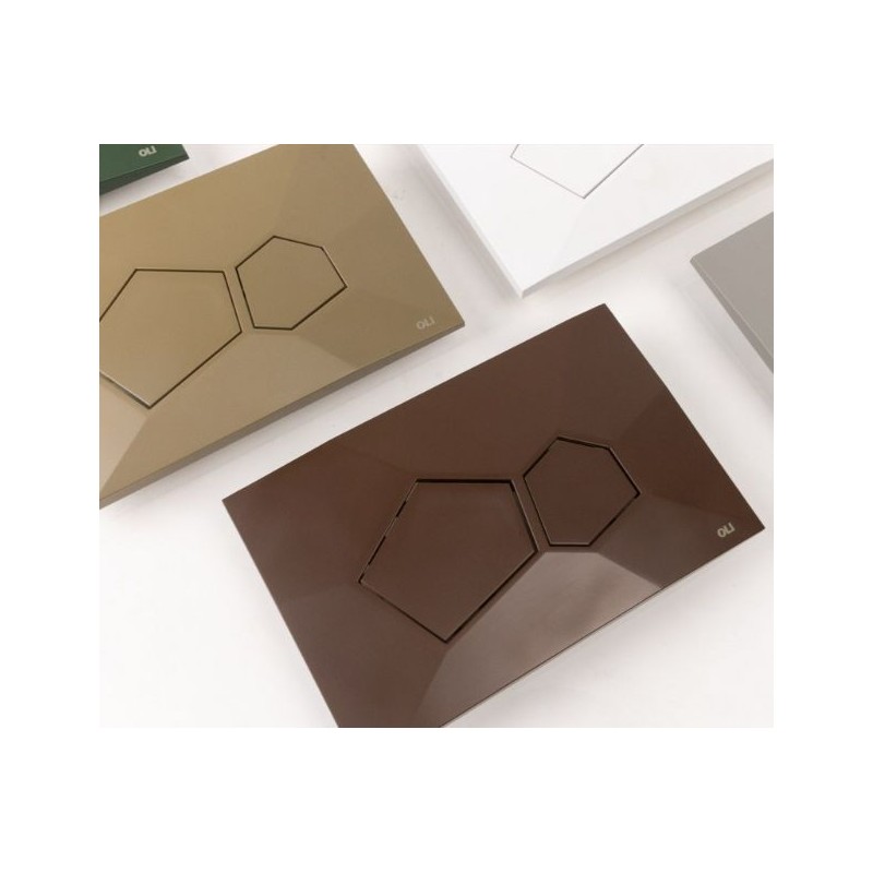 Pulsador OLI Voronoi Organic Gold | Doble Descarga Mate