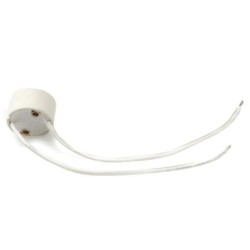 Portalámparas Dicroica GU10 230V Cerámica Blanco