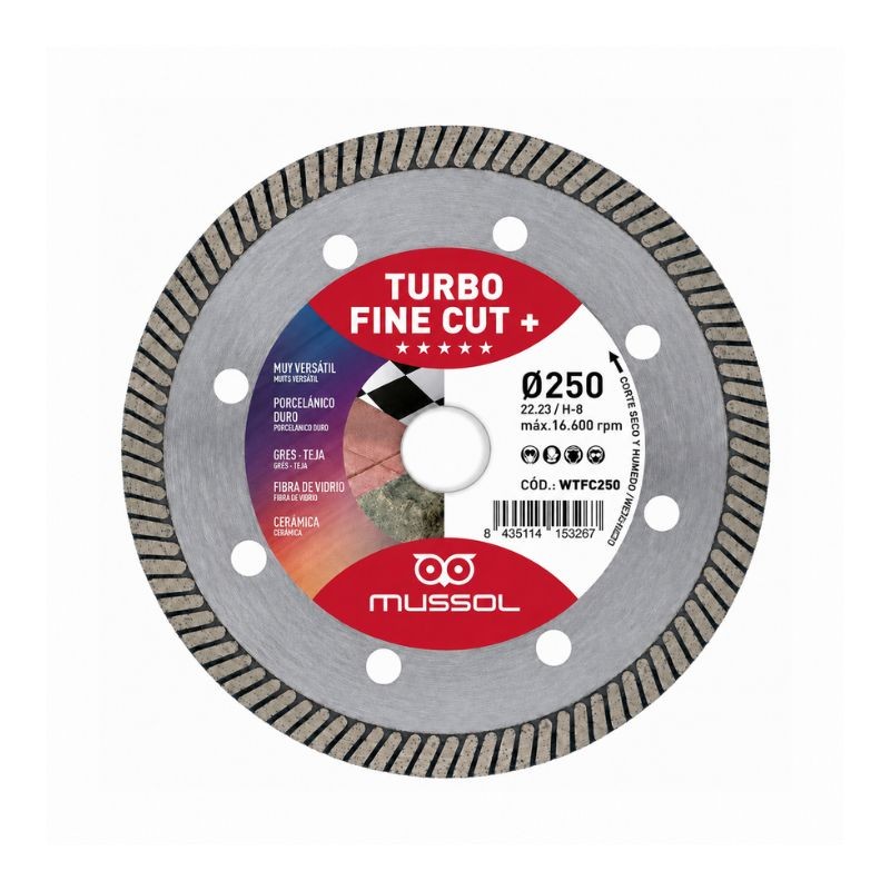 Disco Diamante Mussol Turbo Fine Cut 250mm Porcelánico