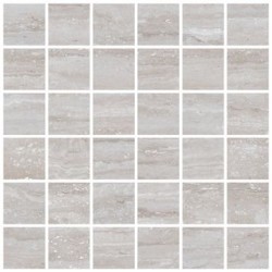Mosaico Flavia Cenere efecto mármol travertino 30x30