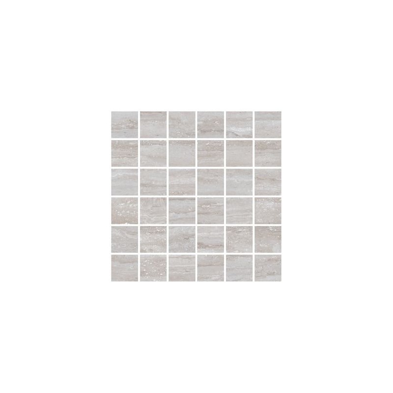 Mosaico Flavia Cenere efecto mármol travertino 30x30