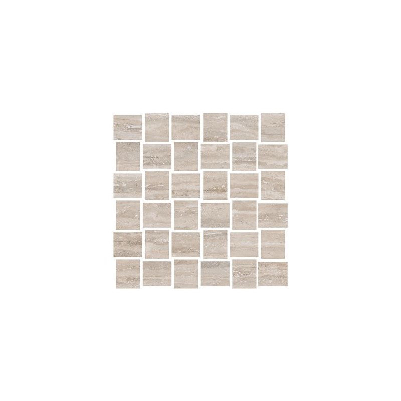 Mosaico Luxury Flavia Duna efecto mármol travertino 28x28
