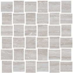 Mosaico Luxury Flavia Cenere efecto mármol travertino 28x28