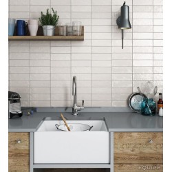 Azulejo Mallorca de Equipe con efecto Monocolor para Baño, Cocina en formato 6,5x20 y color Blanco.