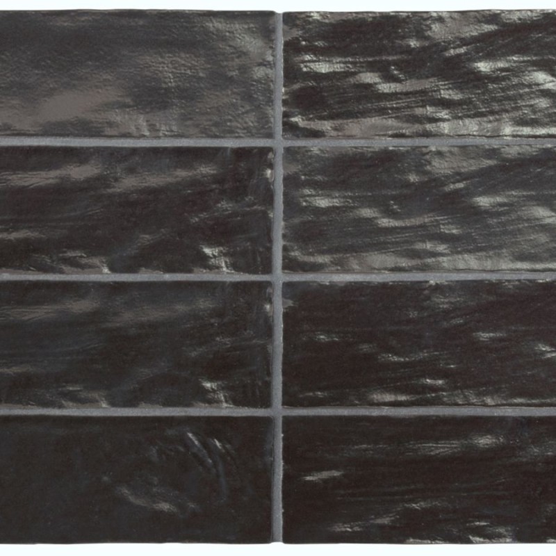 Azulejo Mallorca de Equipe con efecto Monocolor para Baño, Cocina en formato 6,5x20 y color Negro.