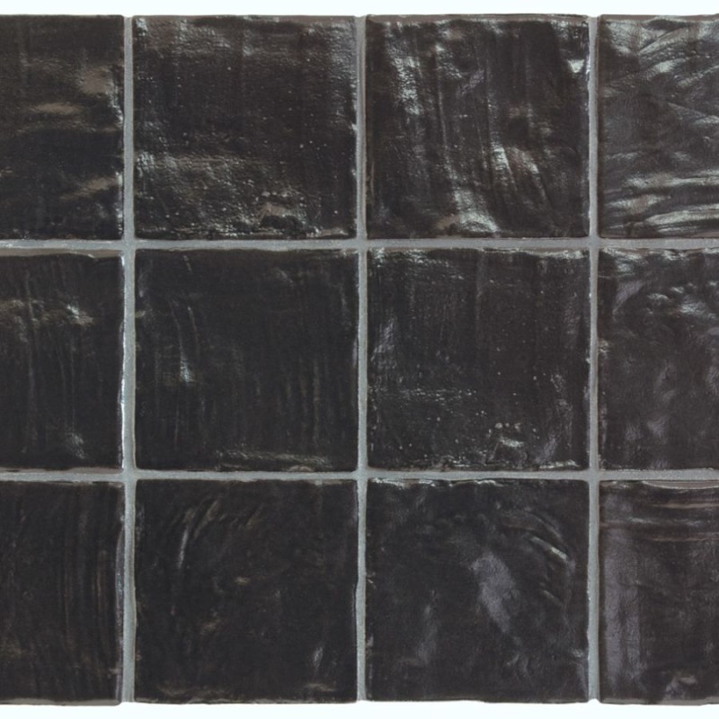 Azulejo Mallorca de Equipe con efecto Monocolor para Baño, Cocina en formato 10x10 y color Negro.