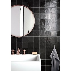 Azulejo Mallorca de Equipe con efecto Monocolor para Baño, Cocina en formato 10x10 y color Negro.