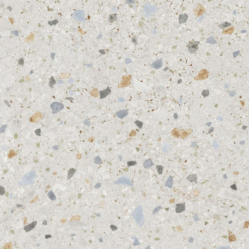 Gres porcelánico de gran formato Greystone Sogno Di Gre White efecto terrazo natural 120x120