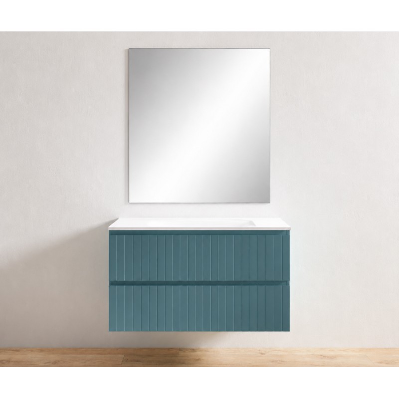 Mueble de Baño Suspendido Glow 80 cm Cobalt Mate 2 Cajones
