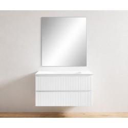 Mueble de Baño Suspendido Glow 80 cm Blanco Mate 2 Cajones