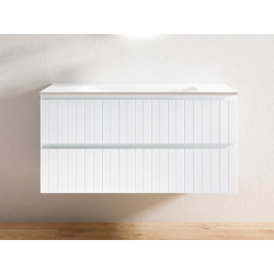 Mueble de Baño Suspendido Glow 80 cm Blanco Mate 2 Cajones