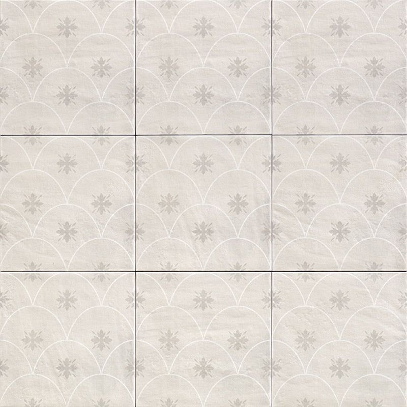 Azulejo porcelánico Mainzu Glamour White 20x20 decorado efecto hidráulico