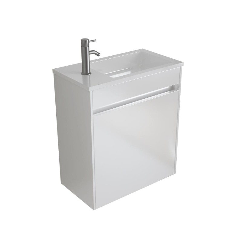 Mueble de baño Mini 45 cm Blanco con encimera | Nofer Barcelona