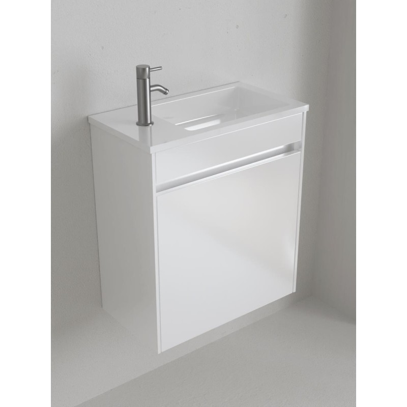 Mueble de baño Mini 45 cm Blanco con encimera | Nofer Barcelona