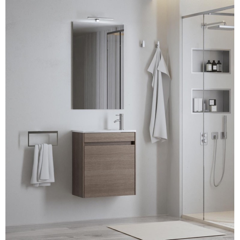 Mueble de baño Mini 45 cm Nut con encimera | Nofer Barcelona
