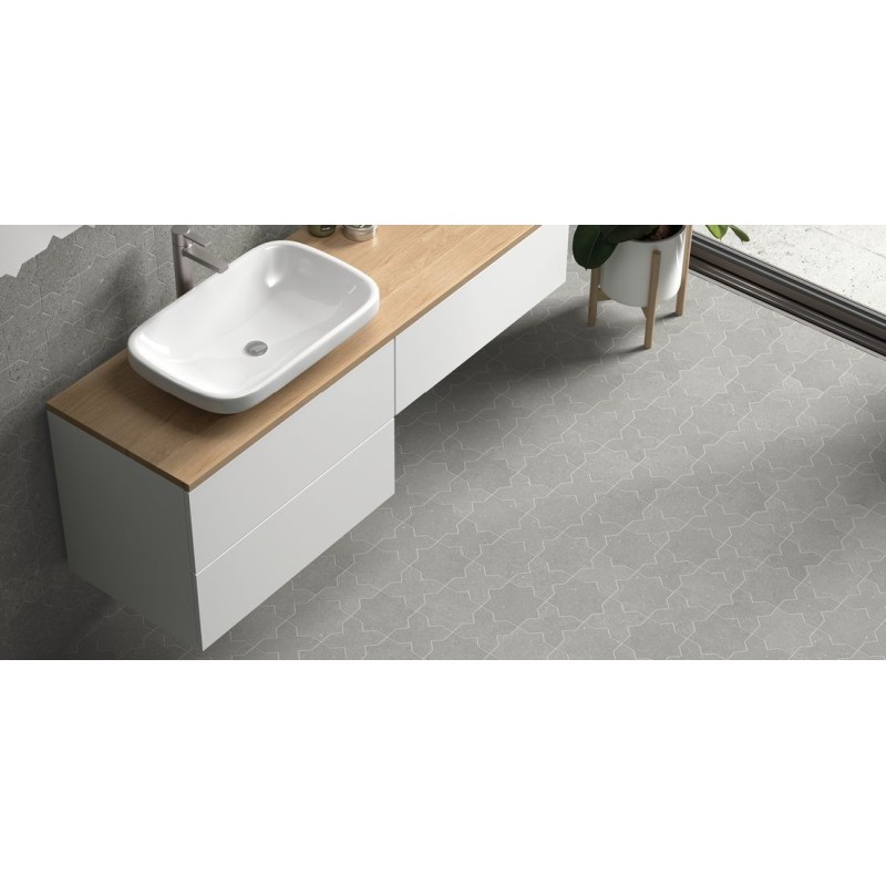 ELDA CROSS GREY NATURAL 12X12
