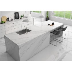 Encimera porcelánica Arklam Atlantis Pulido 12 mm 1600x3200 mm efecto mármol color blanco