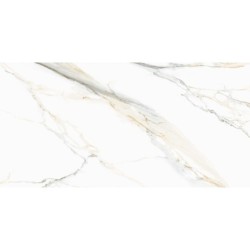 Encimera porcelánica Arklam Atlantis Gold Satinado 12 mm 1600x3200 mm efecto mármol color blanco