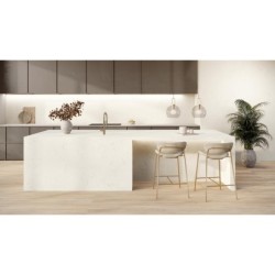 Encimera porcelánica Arklam Bianco Perlino Mate 12 mm 1600x3200 mm efecto mármol color blanco