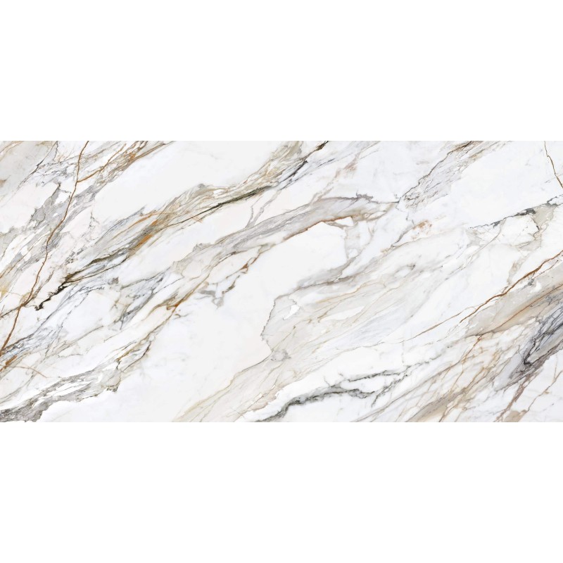 Encimera porcelánica Arklam Calacatta Paonazzo Mate 12 mm 1600x3200 mm efecto mármol color blanco