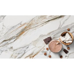 Encimera porcelánica Arklam Calacatta Paonazzo Mate 12 mm 1600x3200 mm efecto mármol color blanco