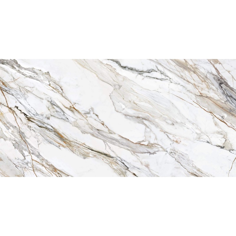 Encimera porcelánica Arklam Calacatta Paonazzo Pulido 12 mm 1600x3200 mm efecto mármol color blanco
