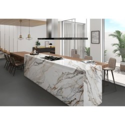 Encimera porcelánica Arklam Calacatta Paonazzo Pulido 12 mm 1600x3200 mm efecto mármol color blanco