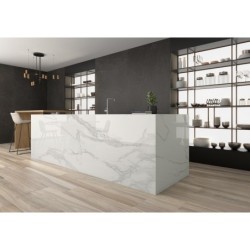 Encimera porcelánica Arklam Estatuario Pulido 20 mm 1600x3200 mm efecto mármol color blanco