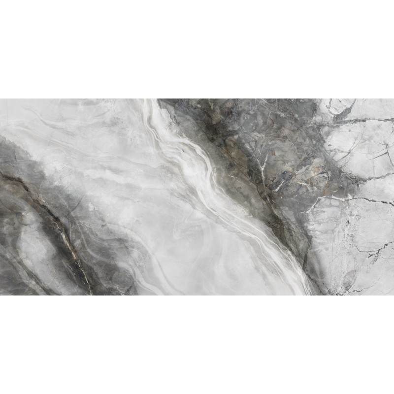 Encimera porcelánica Arklam Invisible Grey Mate 12 mm 1600x3200 mm efecto mármol color gris medio