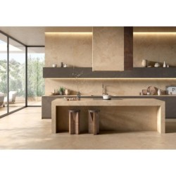 Encimera porcelánica Arklam Salma Amber Natural 12 mm 1600x3200 mm efecto piedra color arena