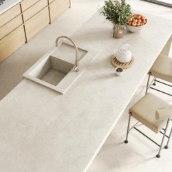 Encimera porcelánica Arklam Salma Bone Natural 12 mm 1600x3200 mm efecto piedra color hueso