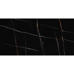 Encimera porcelánica Arklam Sahara Noir Mate 12 mm 1600x3200 mm efecto mármol color negro
