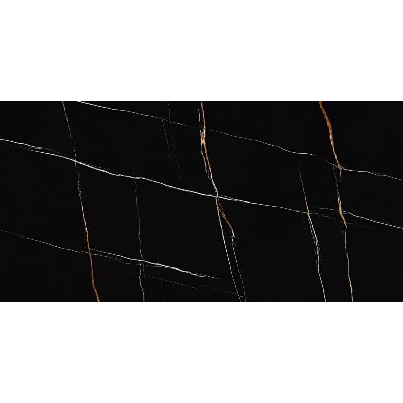 Encimera porcelánica Arklam Sahara Noir Mate 12 mm 1600x3200 mm efecto mármol color negro