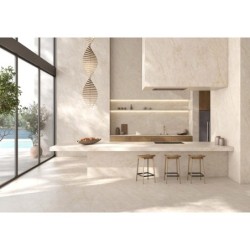 Encimera porcelánica Arklam Taj Mahal Mate 12 mm 1600x3200 mm efecto mármol color beige