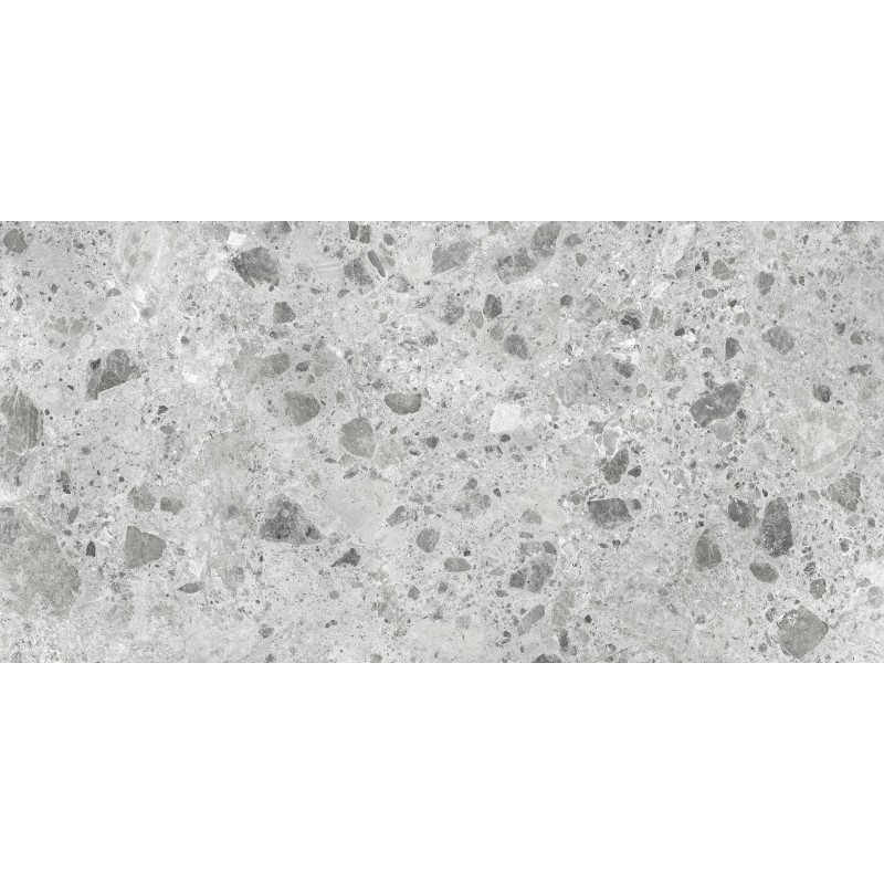 Encimera porcelánica Arklam Amsterdam Grey Natural 12 mm 1600x3200 mm efecto terrazo color gris perla