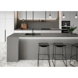 Encimera porcelánica Arklam Pure Grey Mate 20 mm 1600x3200 mm efecto monocolor color gris medio