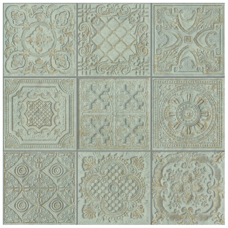 Azulejo porcelánico Gatsby Green natural efecto hidráulico 60x60 cm Aparici