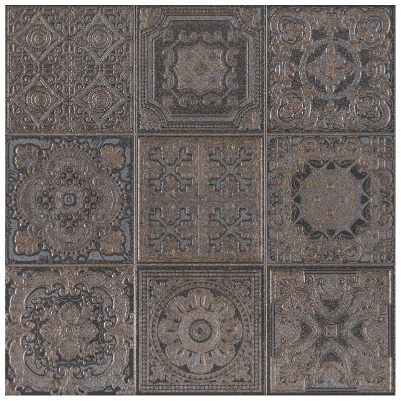 Azulejo porcelánico Gatsby Copper natural efecto hidráulico 60x60 cm Aparici