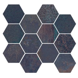 Mosaico enmallado Corten Sapphire natural efecto óxido 28x30 cm Aparici