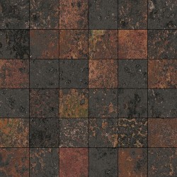 Mosaico enmallado Corten Graphite natural efecto óxido 30x30 cm Aparici