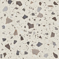 Azulejo porcelánico Pebble Ivory natural efecto terrazo 100x100 cm Aparici
